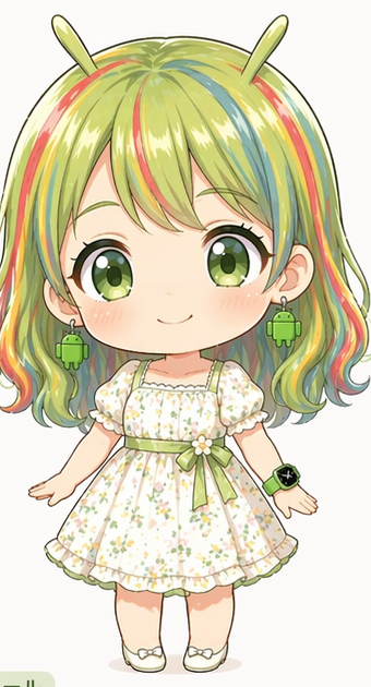 アン（杏）の二頭身キャラクターイラスト