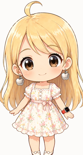 リン（凛）の二頭身キャラクターイラスト
